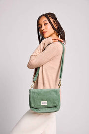 Sac à Bandoulière Hindbag Margault - Velours Vert Menthe