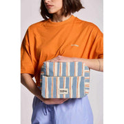 Hindbag Alix Trousse de Toilette Extra Large - Rayures Orange/Bleu