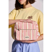 Trousse de Toilette Extra Large Hindbag Alix - Rayures Rose/Rouge