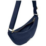Hindbag Andrea Half Moon Bag - Velours Bleu Marine