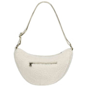Hindbag Andrea Teddy Half Moon Bag - Blanc Arctique