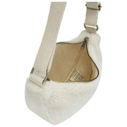 Hindbag Andrea Teddy Half Moon Bag - Blanc Arctique