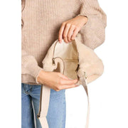 Hindbag Andrea Teddy Half Moon Bag - Cream