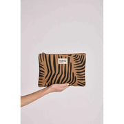 Pochette Zippée Hindbag Ema Medium - Zebra Cannelle Marron