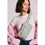 Sac banane rectangulaire Hindbag Harry - Rayures bleues
