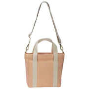 Sac à bandoulière tissé carré Hindbag Louise - Rose corail