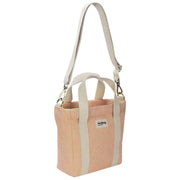 Sac à bandoulière tissé carré Hindbag Louise - Rose corail