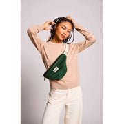 Sac Banane Hindbag Olivia - Velours Vert Pin