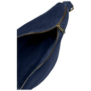 Grand sac banane Hindbag Sasha - Velours Bleu Marine