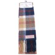 Écharpe en laine d'agneau Ingles Buchan Bannockbane - Beige/Bleu/Blanc