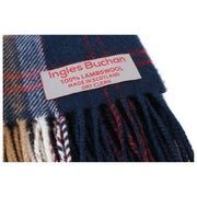Écharpe en laine d'agneau Ingles Buchan Bannockbane - Beige/Bleu/Blanc