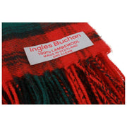 Ingles Buchan Kerr Écharpe en laine d'agneau - Rouge/Vert/Noir