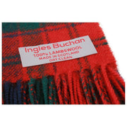 Écharpe en laine d'agneau rouge Ingles Buchan Robertson - Rouge/Vert/Bleu