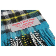 Écharpe en laine d'agneau bleue Ingles Buchan Thomson - Bleu/Noir/Jaune