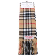 Ingles Buchan Thomson Camel Lambswool Écharpe - Beige/Blanc/Noir