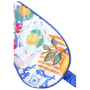 Masque pour les yeux en soie Jessica Russell Flint Amalfi - Bleu/Blanc/Jaune