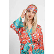 Masque pour les yeux en soie Golden Goose de Jessica Russell Flint - Orange/Blanc/Bleu
