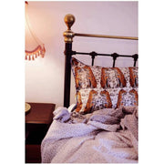 Jessica Russell Taie d'oreiller en soie Flint Little Leopards - Blanc/Marron