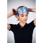Masque pour les yeux en soie Jessica Russell Flint Poissons - Bleu/Blanc