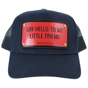 John Hatter Say Hello To My Little Friend Casquette de camionneur en aluminium - Marine/Rouge