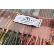 Locharron of Scotland Borders Dundee Couverture en laine d'agneau – Rose rose/vert