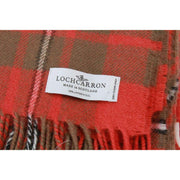 Locharron of Scotland Borders Couverture en laine d'agneau patinée du clan Macgregor - Rouge