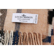 Locharron of Scotland Borders Thomson Couverture moderne en laine d'agneau - Camel