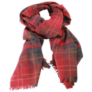 Locharron of Scotland Écharpe de luxe Brock Caledonia Ruby - Rouge/Marine