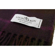 Locharron of Scotland Écharpe en laine d'agneau Darwin Rose Hunting - Violet prune/vert