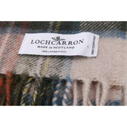 Locharron of Scotland Darwin Stewart Robe Écharpe en Laine d'Agneau - Crème/Vert Olive