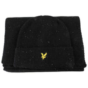 Coffret cadeau écharpe et bonnet Lyle & Scott Donegal - Noir de jais