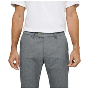 MAC Jeans Pantalon Lennox Woolly Herringbone - Gris Orage Clair