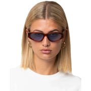 MessyWeekend Blade Sunglasses - Havana Brown/Blue