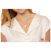 Collier à grosse chaîne avec pendentif en perles Keishi de Pearls of the Orient - Argent/Blanc
