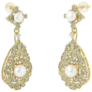 Boucles d'oreilles pendantes en perles de style vintage Perles d'Orient - Or/Blanc/Argent