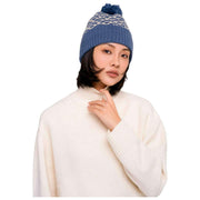 Chapeau à Pom Pom Poudre Agatha - Mélange Denim