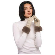 Gants en faux suède Powder Bettina - Crème