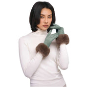 Gants en faux suède Powder Bettina - Bleu glacier