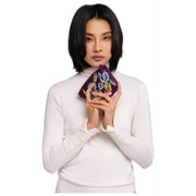 Mini Pochette Iris en Velours Brodé Poudre - Violet
