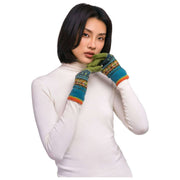 Gants Fair Isle en poudre - Mélange Denim