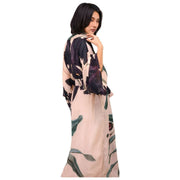 Robe kimono longue orchidée de minuit poudre - Blanc