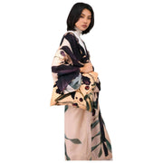 Robe kimono longue orchidée de minuit poudre - Blanc