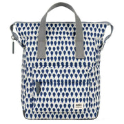 Roka Bantry B Small Denim Rain Recycled Canvas Backpack - Blue/White