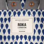 Roka Bantry B Small Denim Rain Recycled Canvas Backpack - Blue/White