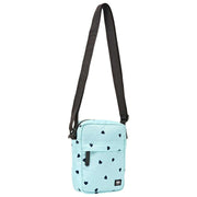 Sac à bandoulière en toile recyclée Roka Bond - Bleu/Cœurs bleus