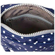 Sac bandoulière en toile recyclée Roka Bond - Bleu marine à pois