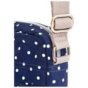 Sac bandoulière en toile recyclée Roka Bond - Bleu marine à pois