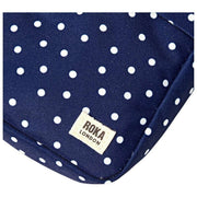 Sac bandoulière en toile recyclée Roka Bond - Bleu marine à pois