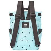 Petit sac à dos en toile recyclée Roka Canfield B - Bleu/Cœurs bleus