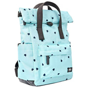 Petit sac à dos en toile recyclée Roka Canfield B - Bleu/Cœurs bleus